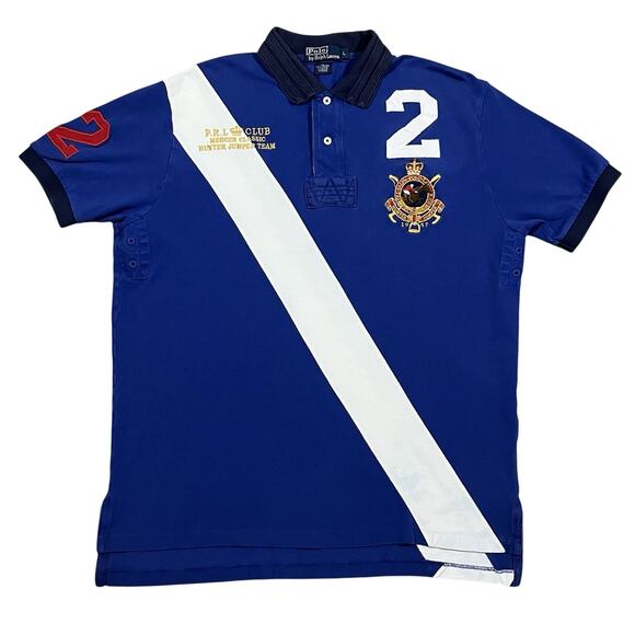 Polo Ralph Lauren Mercer Hunter Team #2 Blue Polo Shirt Size Large - Picture 1 of 9